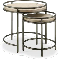Cena Natural Round Nesting End Tables