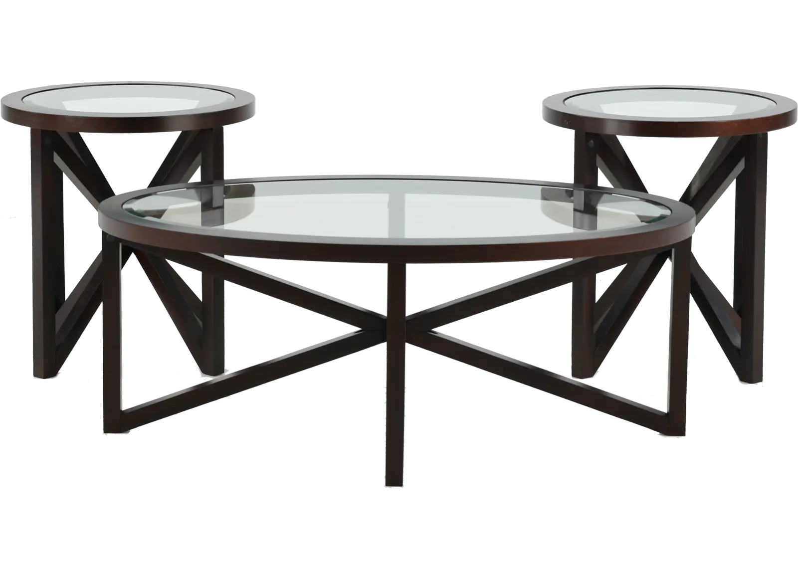 Cole Espresso Cocktail and End Table 3-Piece Set