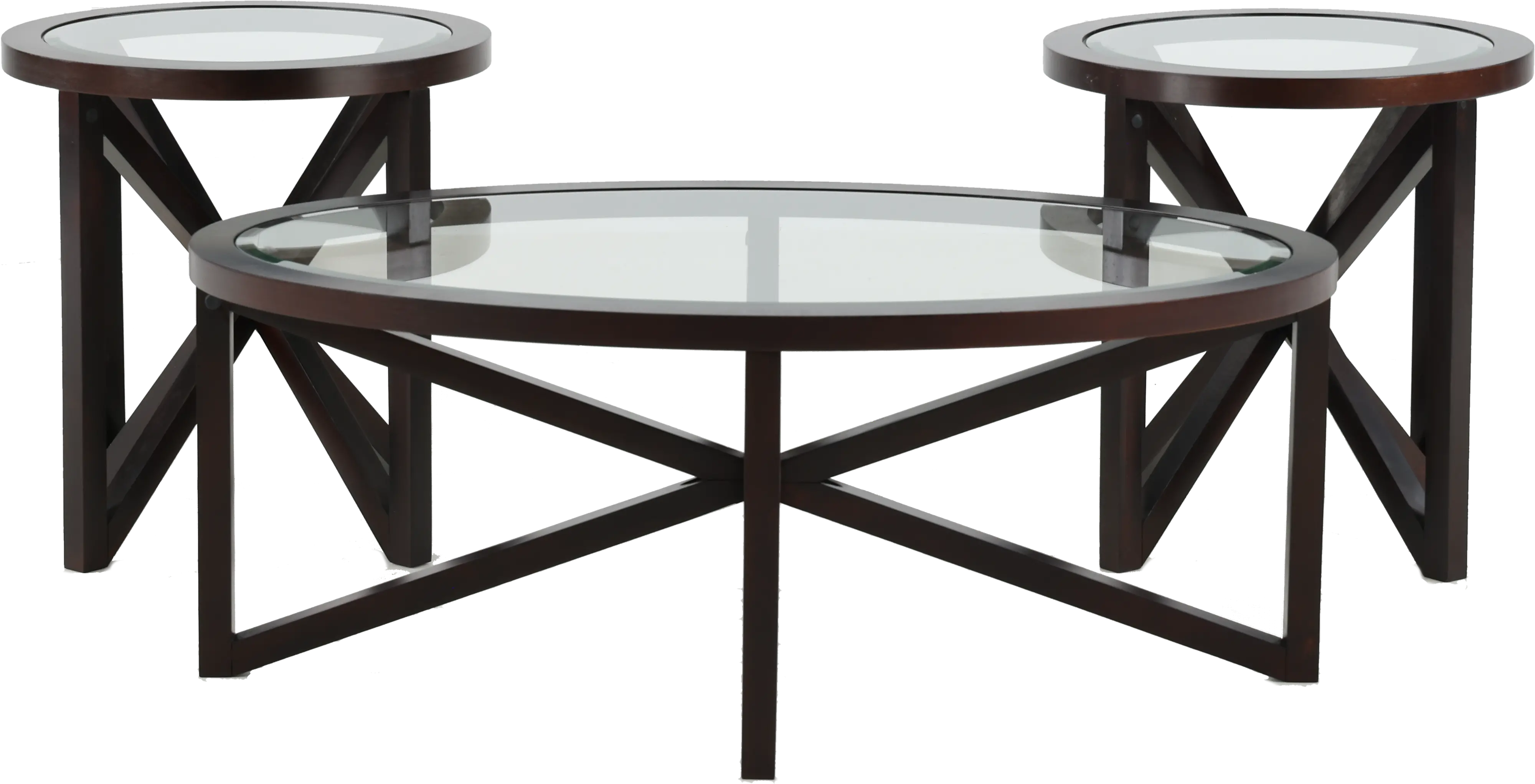 Cole Espresso Cocktail and End Table 3-Piece Set