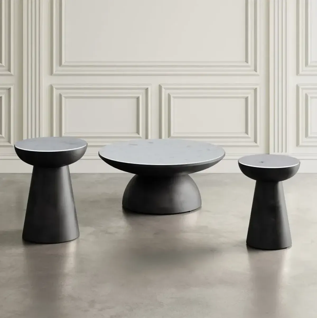 Circularity Black and White Chairside Table