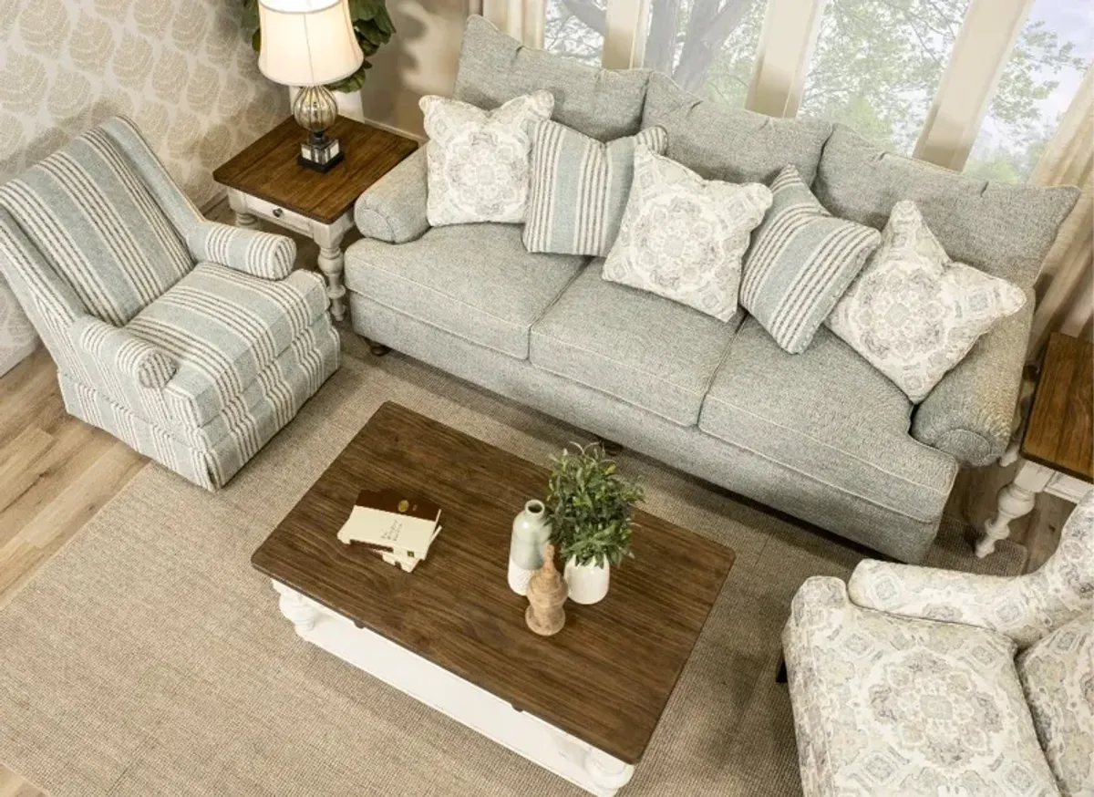 River Place White and Brown Coffee Table