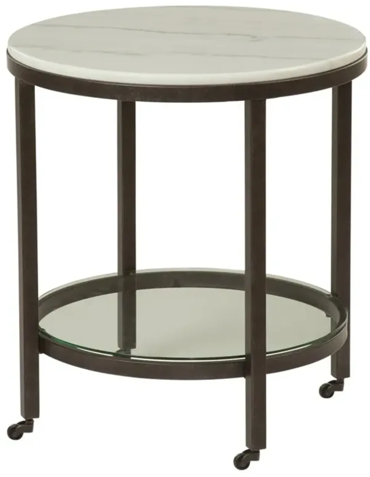 Whitman Black and White Marble End Table