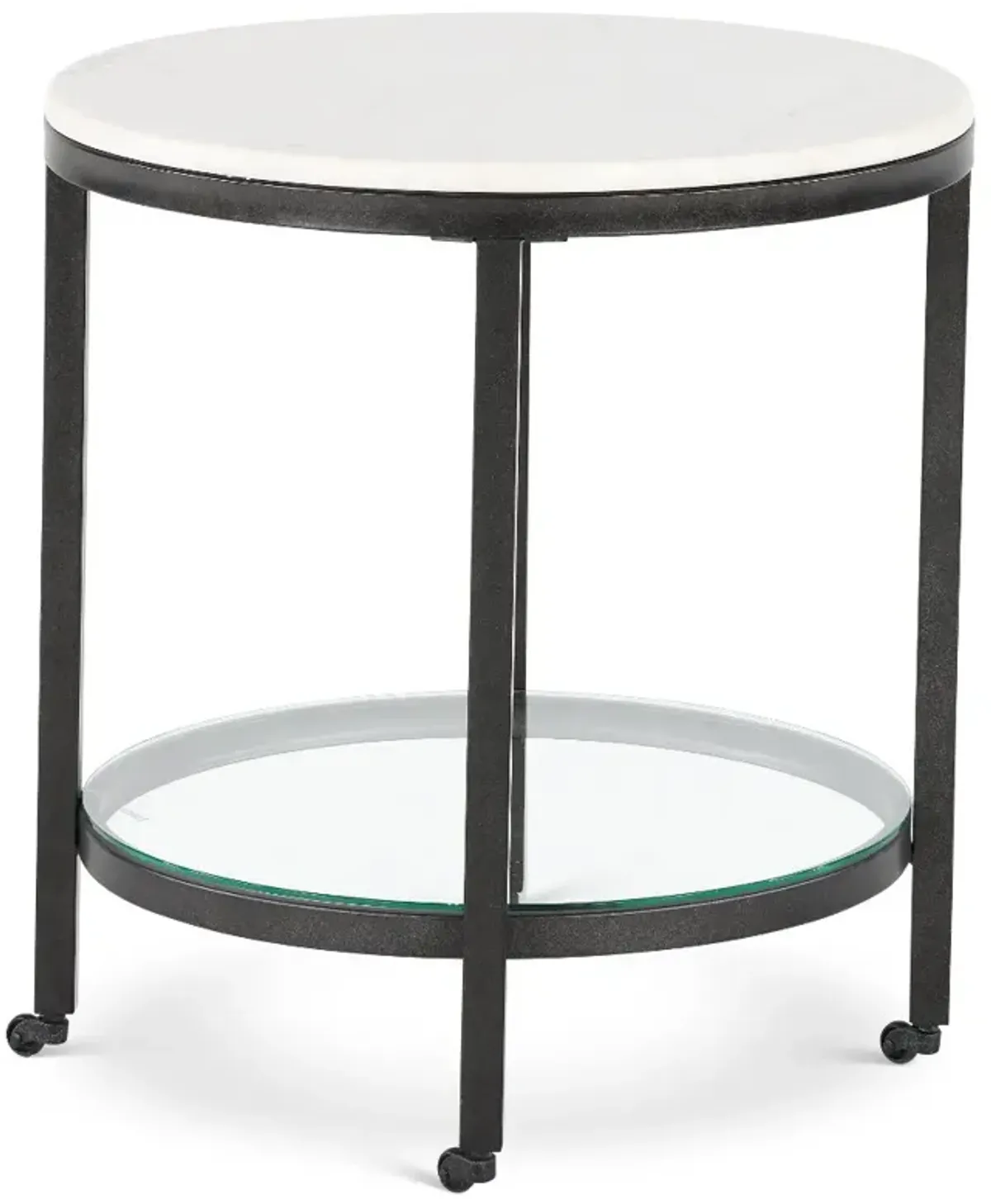 Whitman Black and White Marble End Table