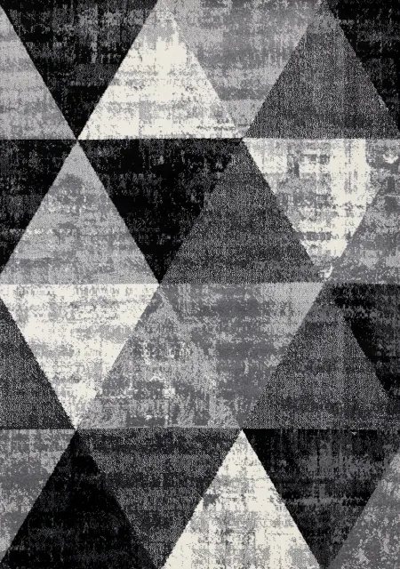Century Black, White & Gray 5 x 8 Geometric Area Rug