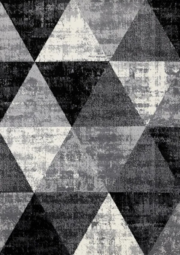 Century 7 x 10 Black and White Geometric Area Rug
