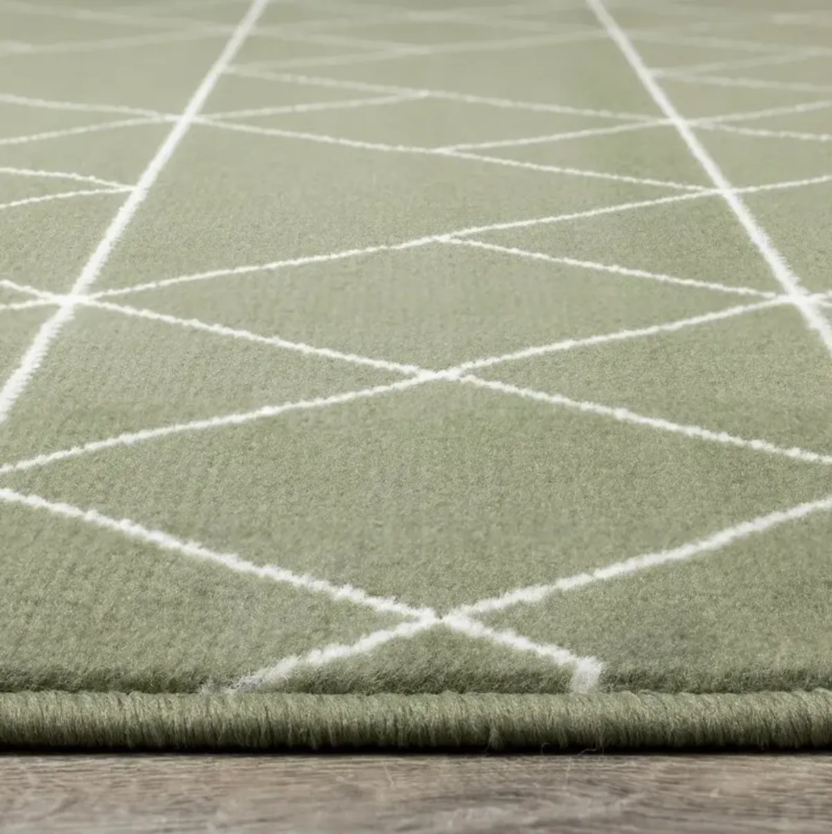 Faira Green Geometric 4 x 6 Area Rug