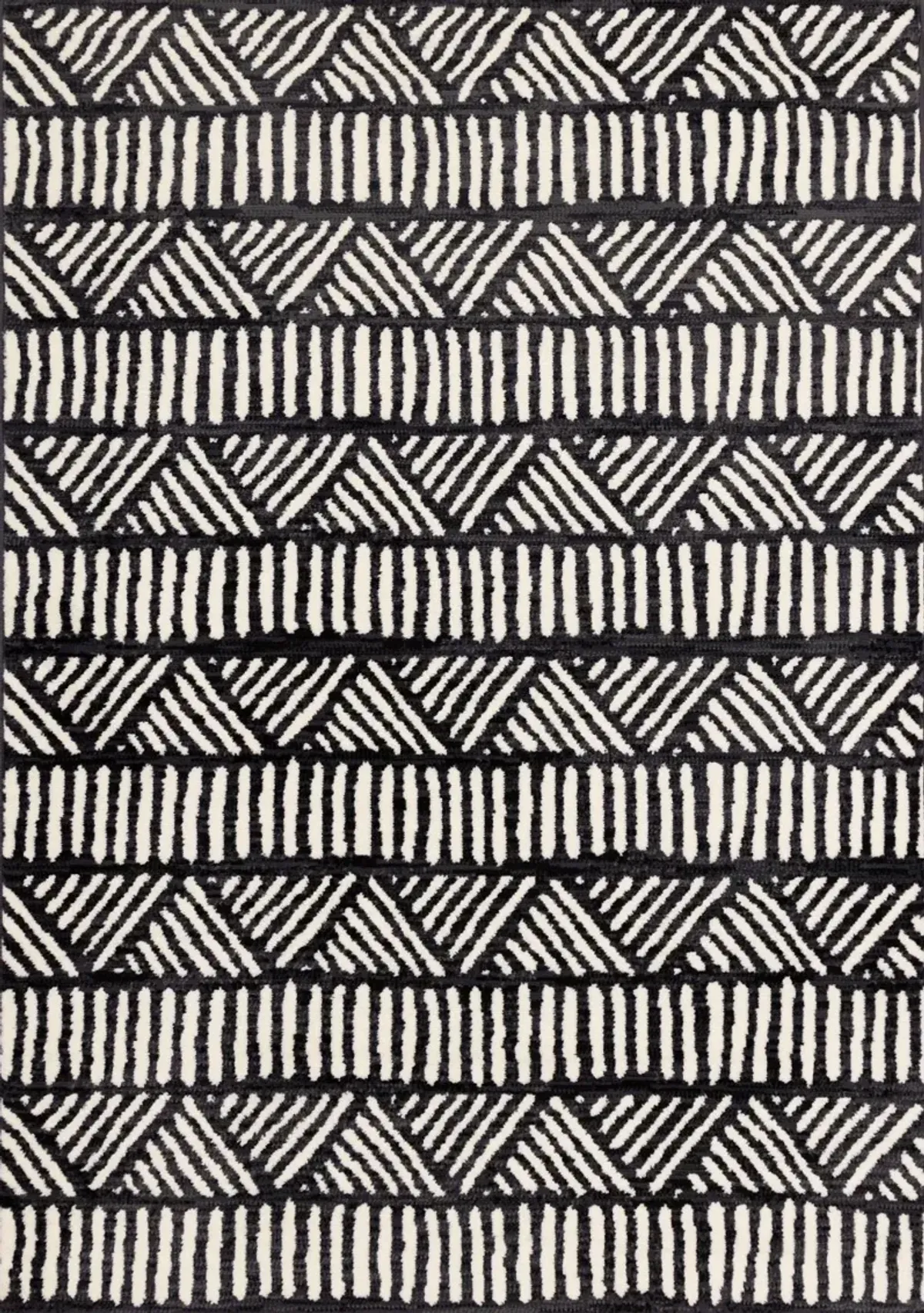 Faira Grey & White Tribal 4 x 6 Area Rug