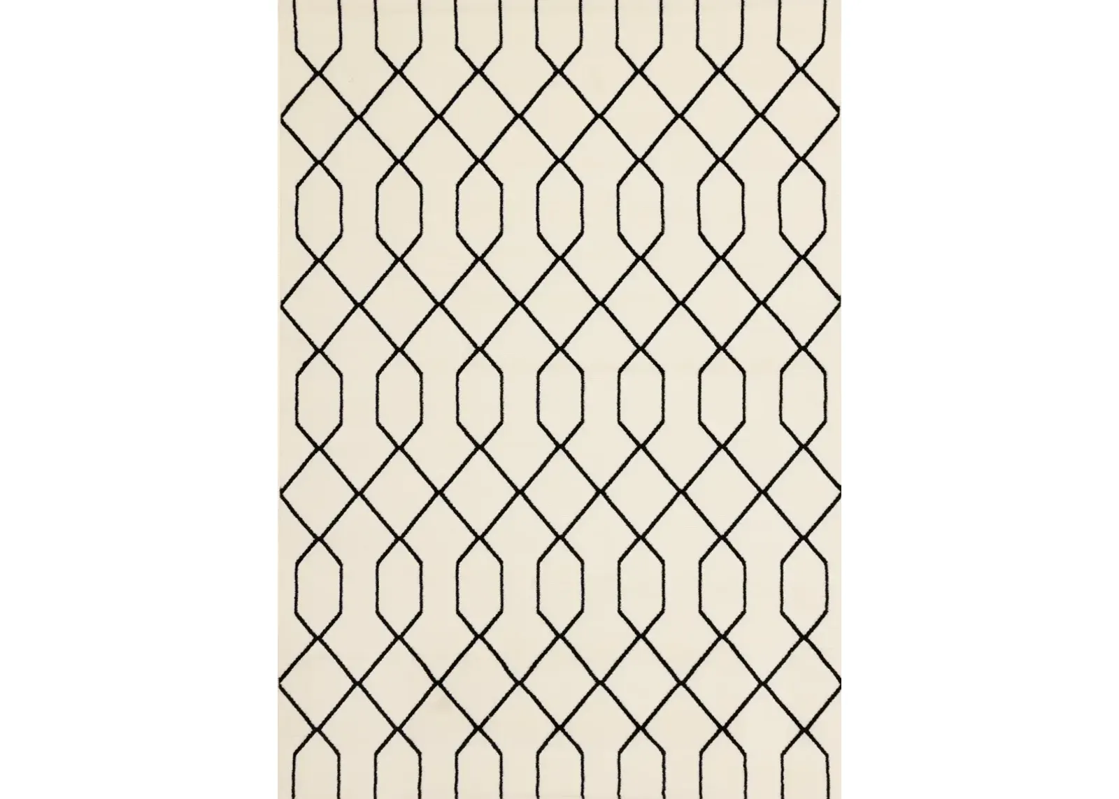 Faira Cream & Black Geometric 4 x 6 Area Rug