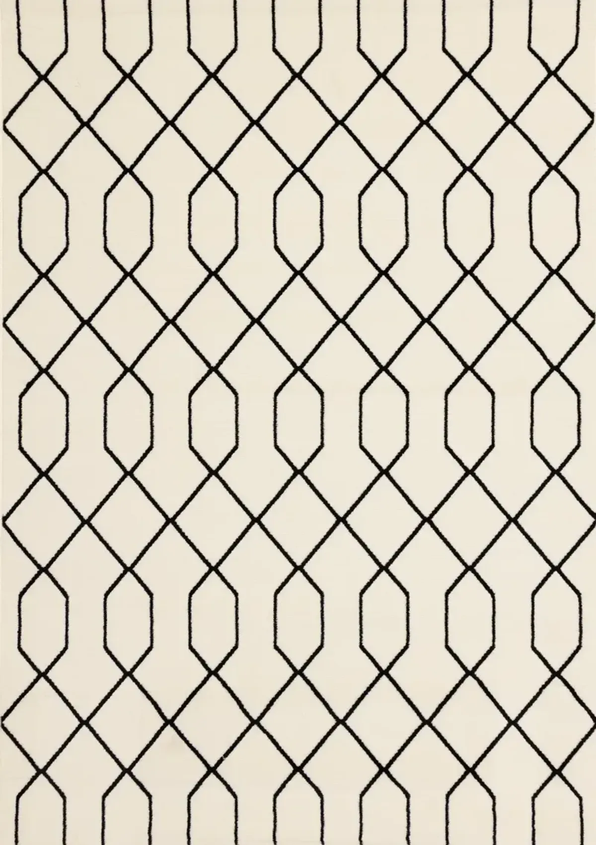 Faira Cream & Black Geometric 4 x 6 Area Rug