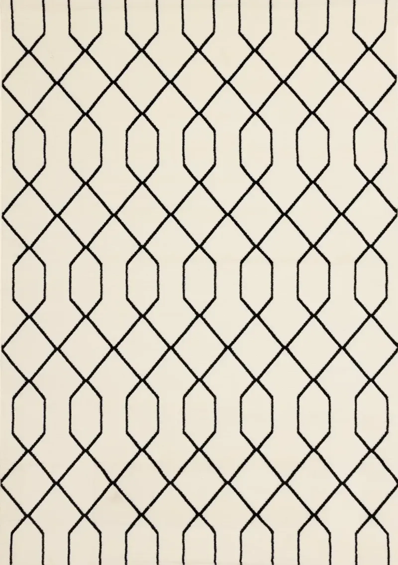 Faira Cream & Black Geometric 4 x 6 Area Rug