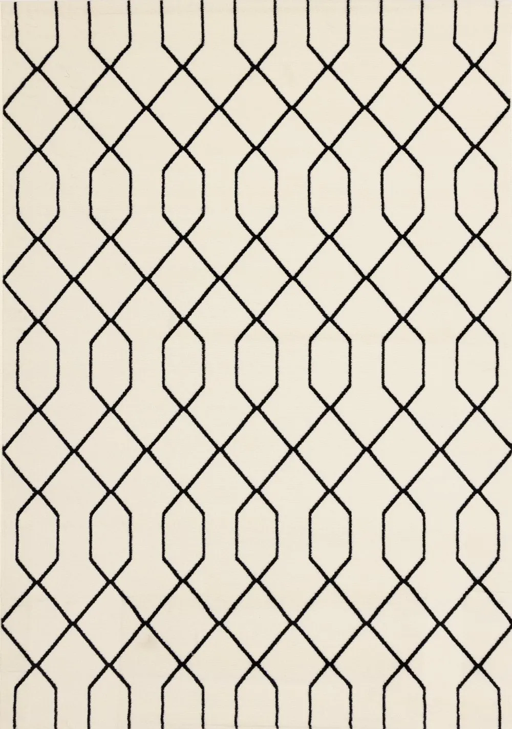 Faira Cream & Black Geometric 4 x 6 Area Rug