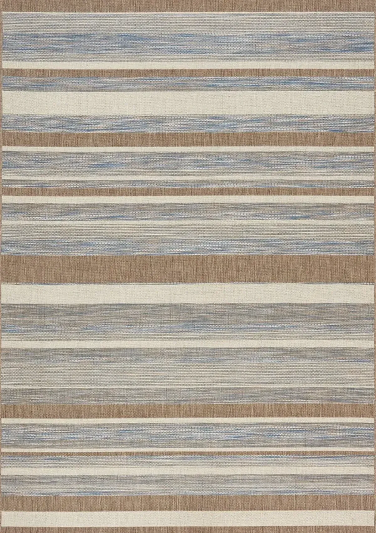 Trellis 5 x 7 Gray and Brown Striped Indoor-Outdoor Area Rug