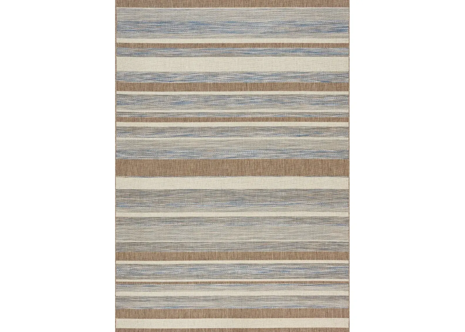 Trellis 6 x 9 Gray and Brown Striped Indoor-Outdoor Area Rug