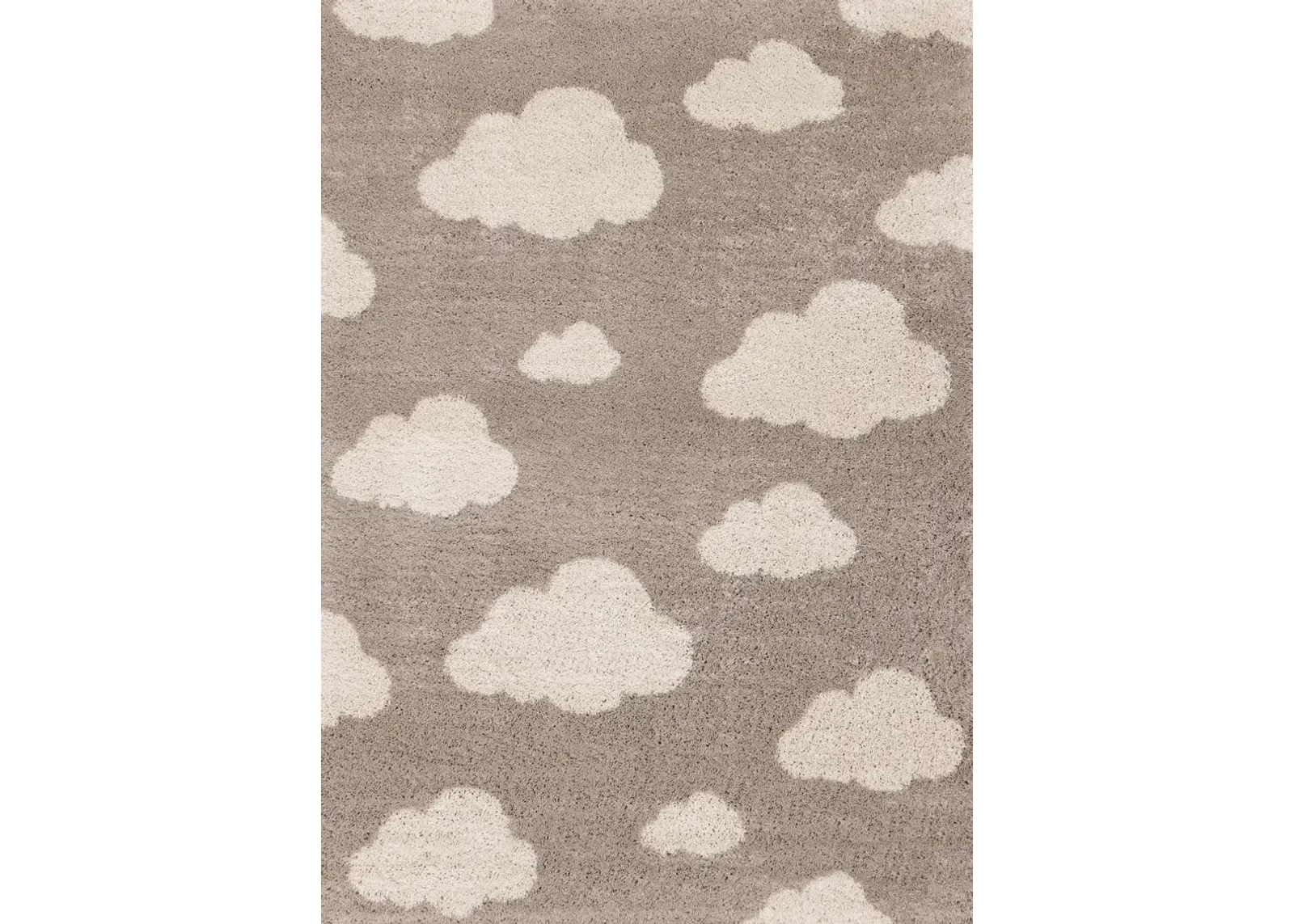 Kids 4 x 6 Beige Cloud Print Shag Area Rug