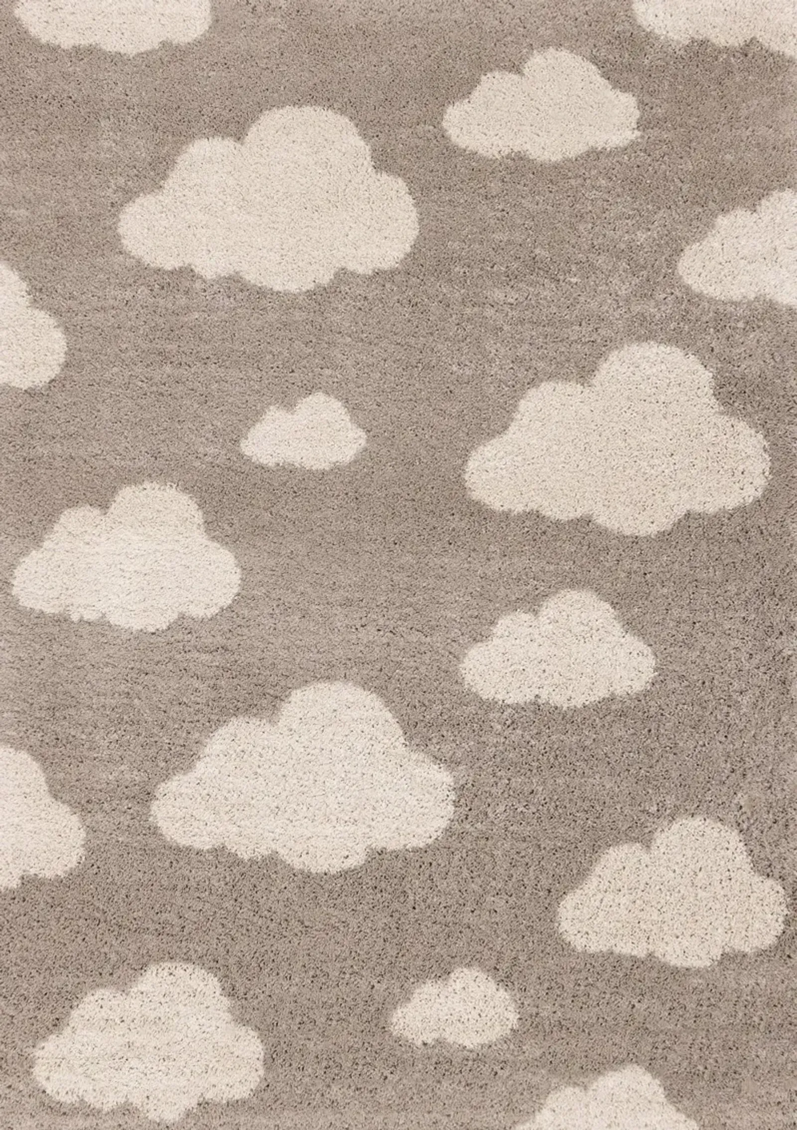 Kids 4 x 6 Beige Cloud Print Shag Area Rug