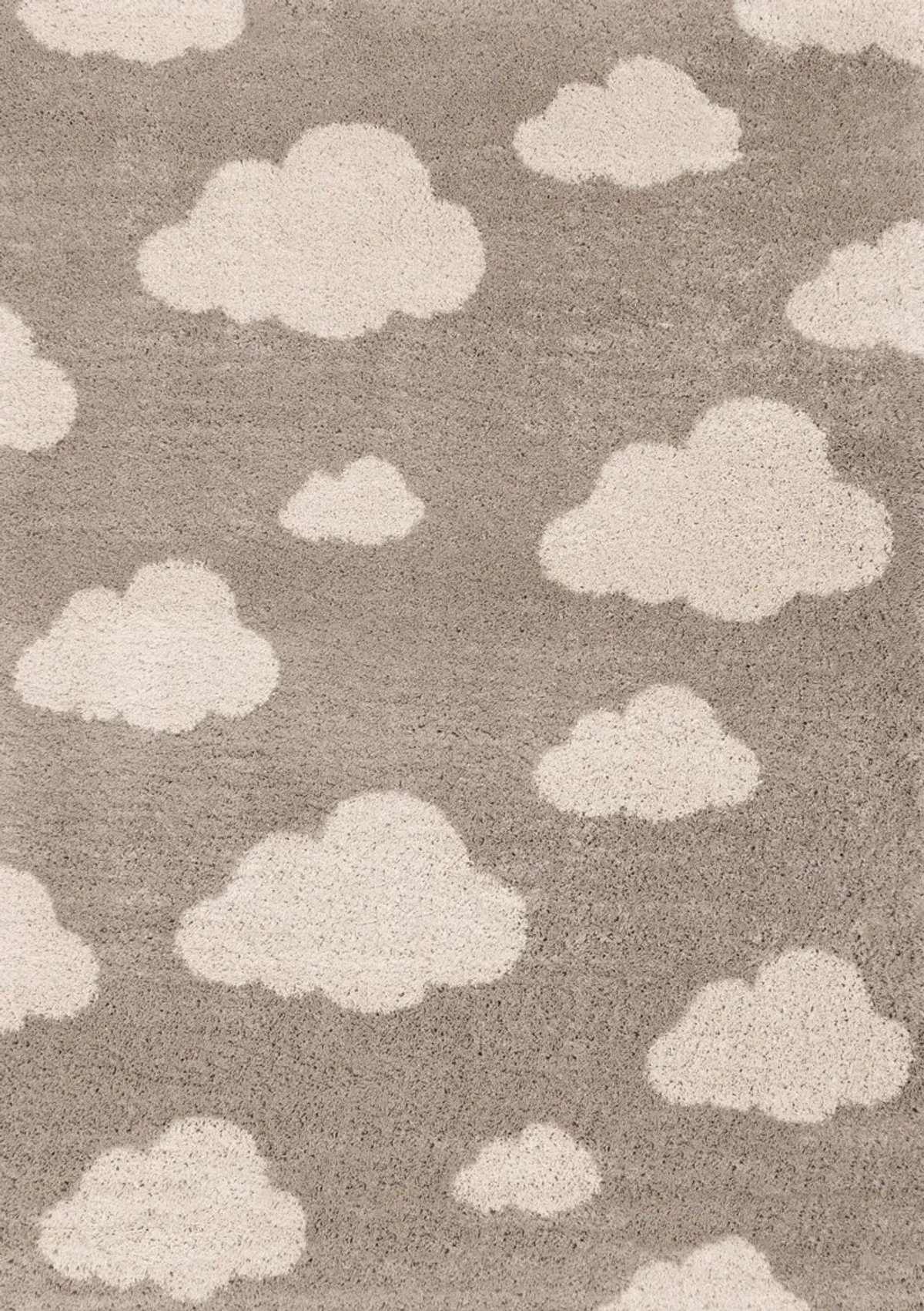 Kids 6 x 9 Beige Cloud Print Shag Area Rug