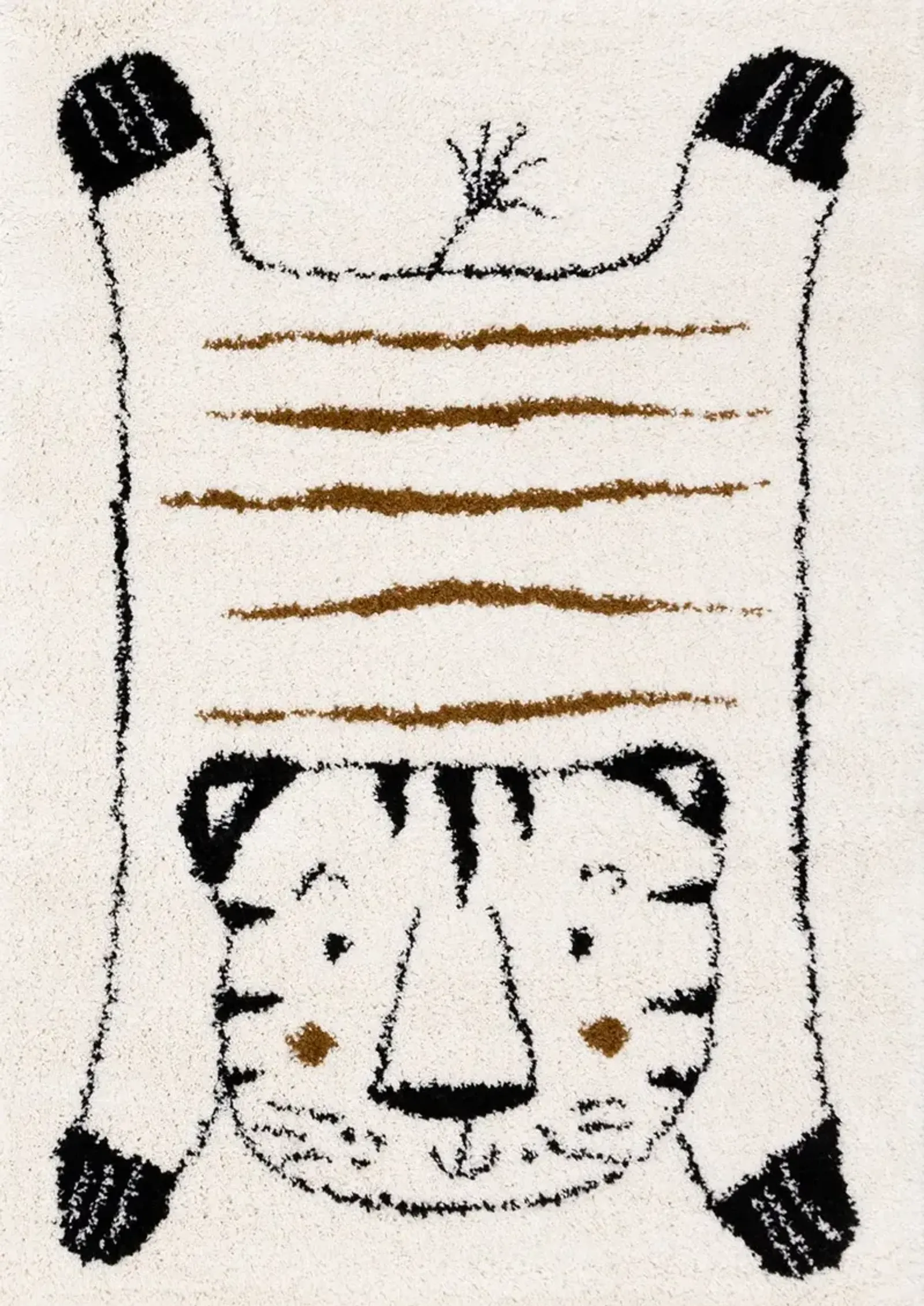 Kids 5 x 8 Cream & Black Tiger Rug