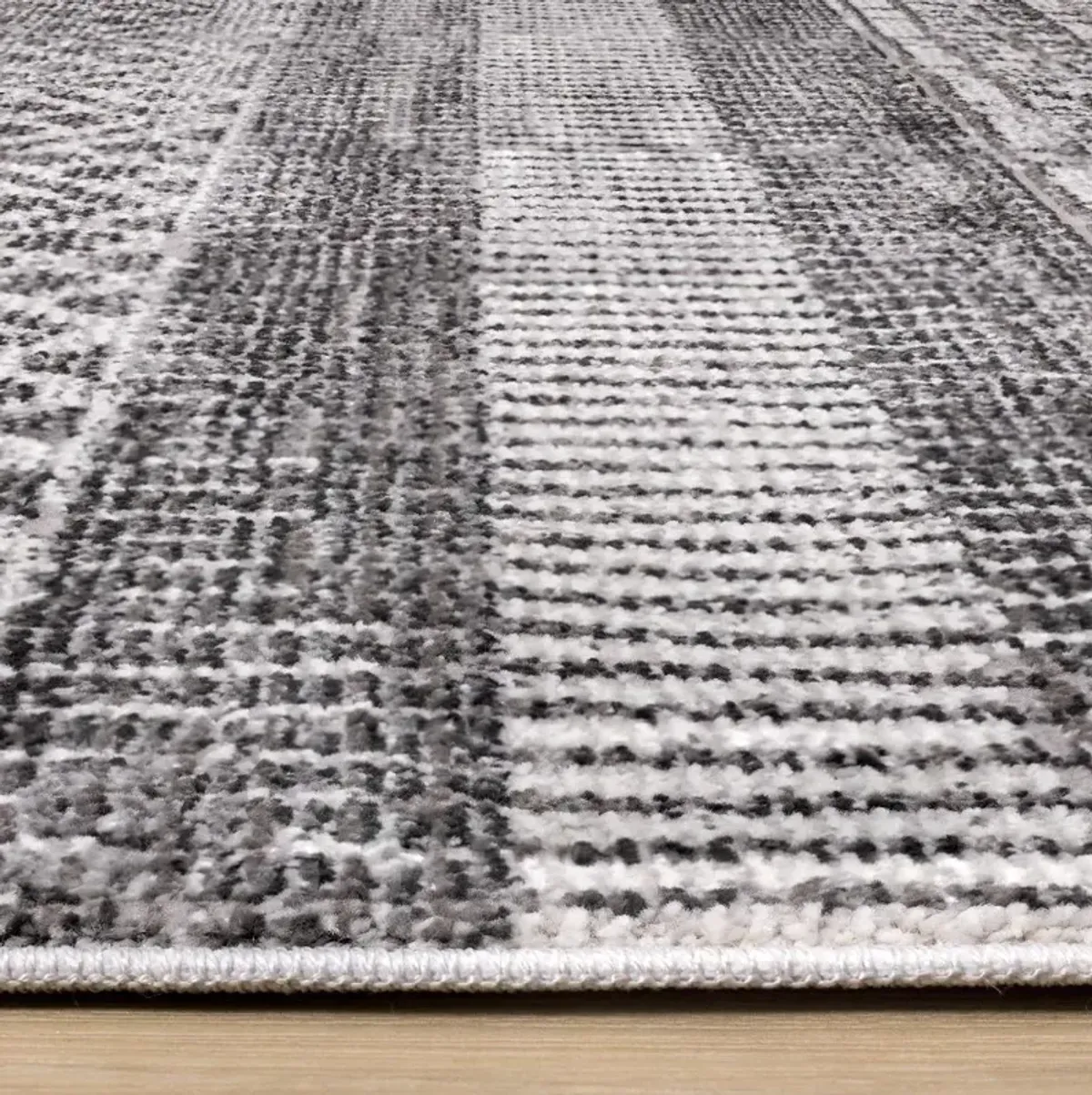 Evora Gray Striped 5 x 8 Area Rug