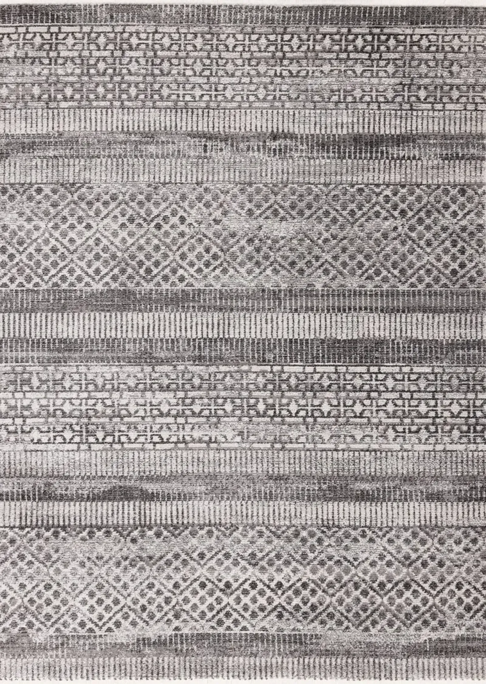 Evora Gray Striped 8 x 10 Area Rug