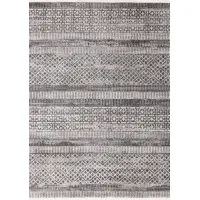 Evora Gray Striped 8 x 10 Area Rug