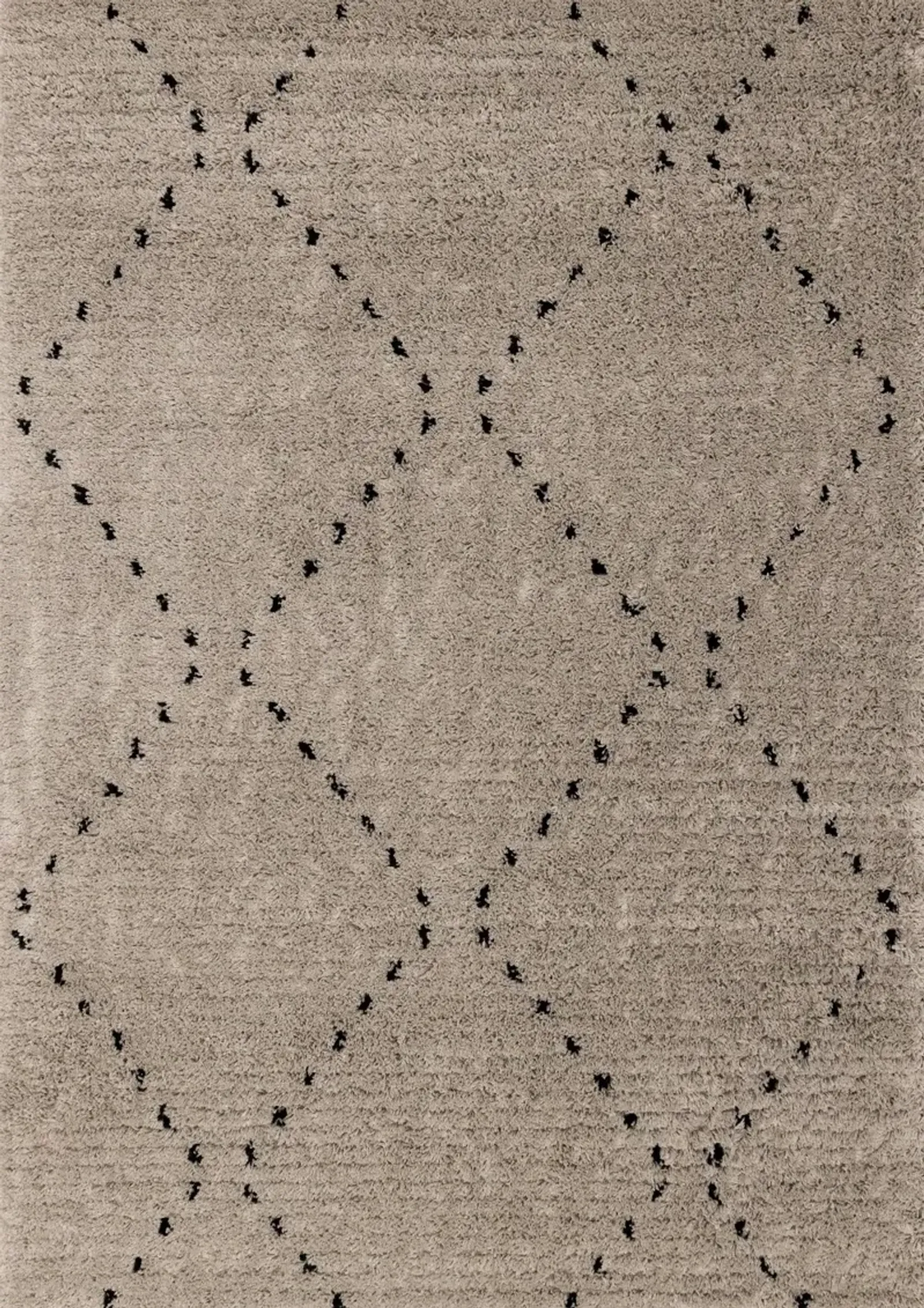 Rondo Beige Diamond Stitch 8 x 10 Shag Rug