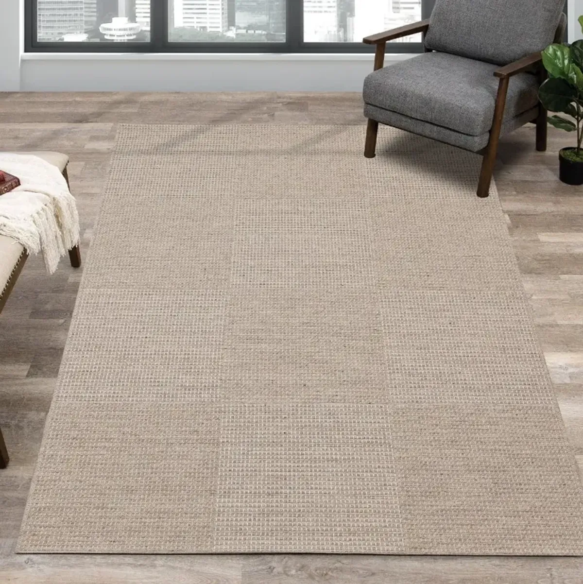 Peak Beige Wool 5 x 8 Area Rug