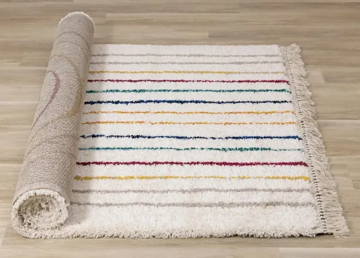 Bora Double Rainbow 5 x 8 Shag Rug