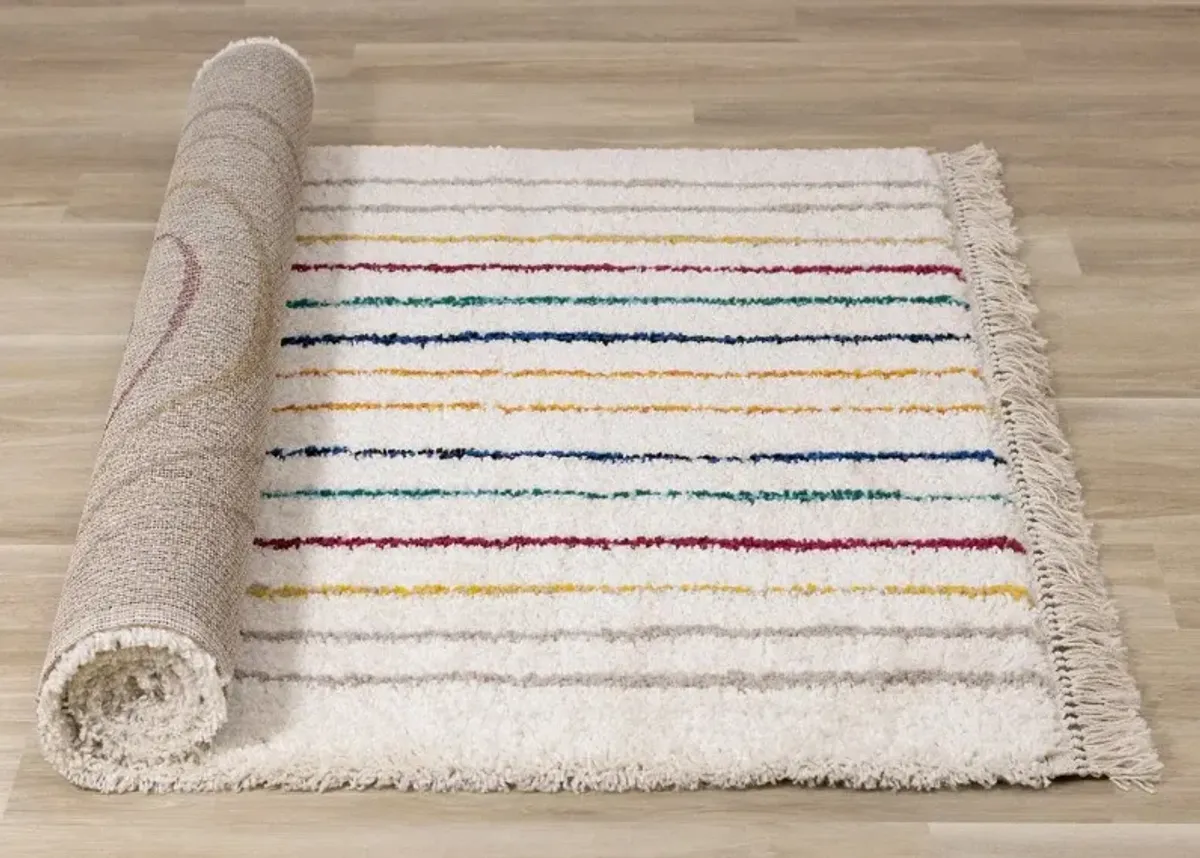 Bora Double Rainbow 8 x 10 Shag Rug