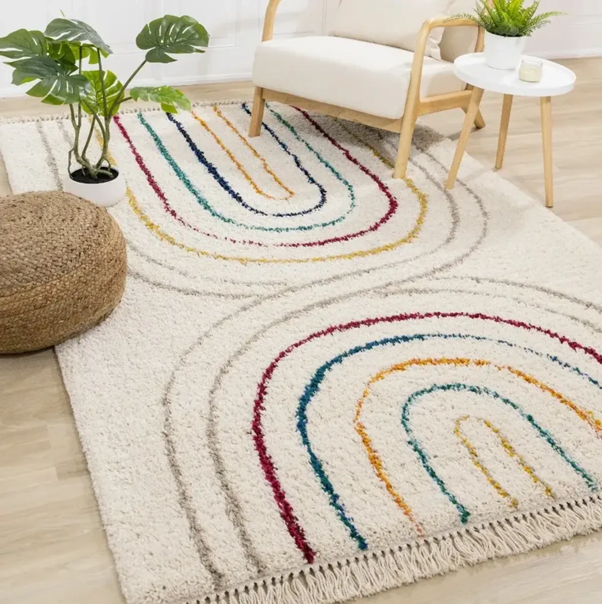 Bora Double Rainbow 8 x 10 Shag Rug