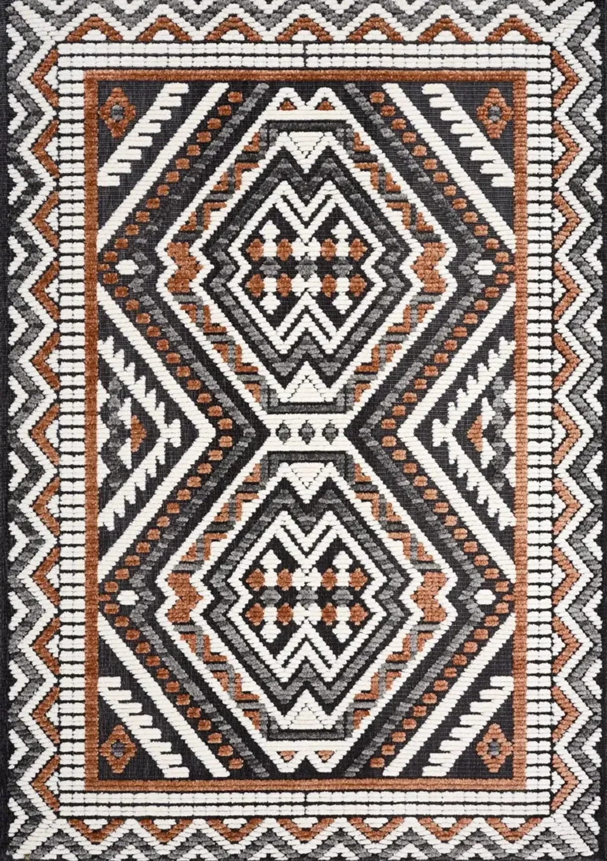 Lawson Gray & Orange Southwest 5 x 8 Area Rug