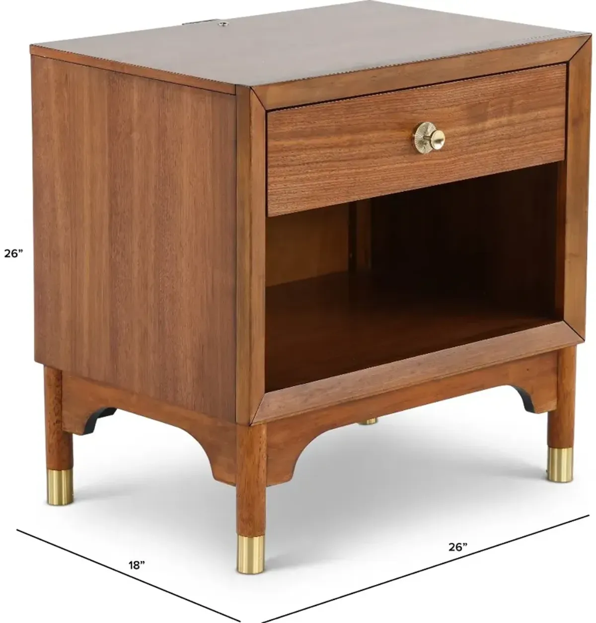 Margo Walnut Brown Nightstand