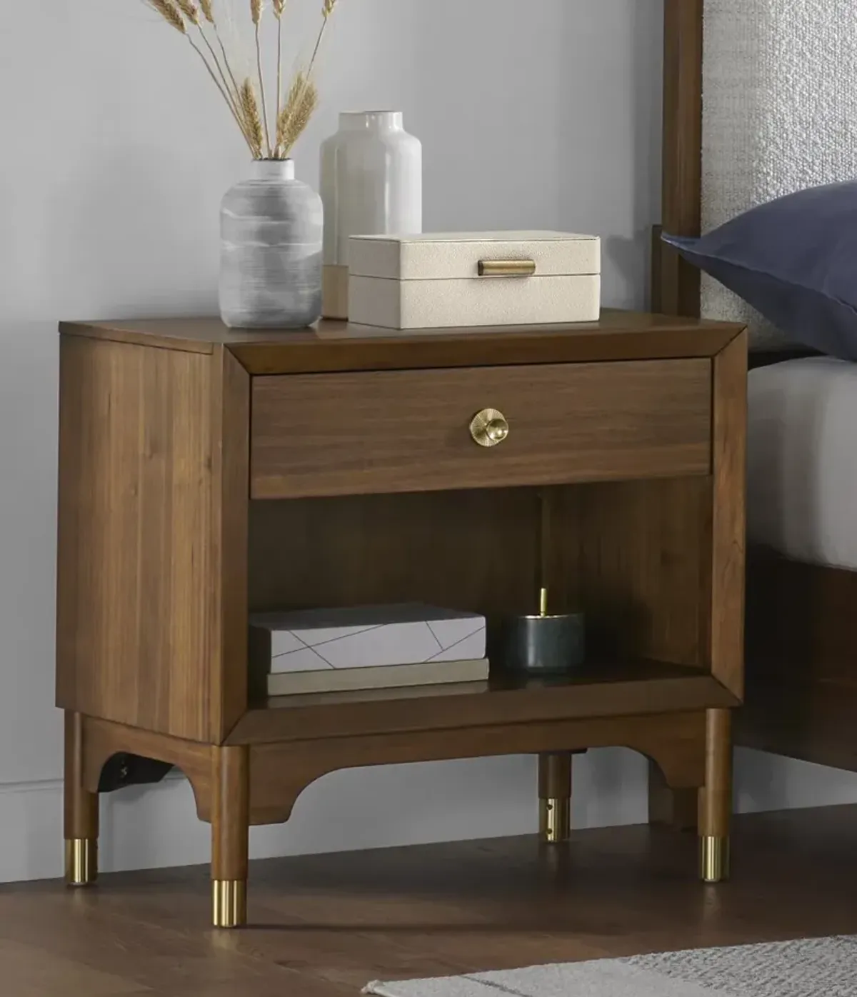 Margo Walnut Brown Nightstand