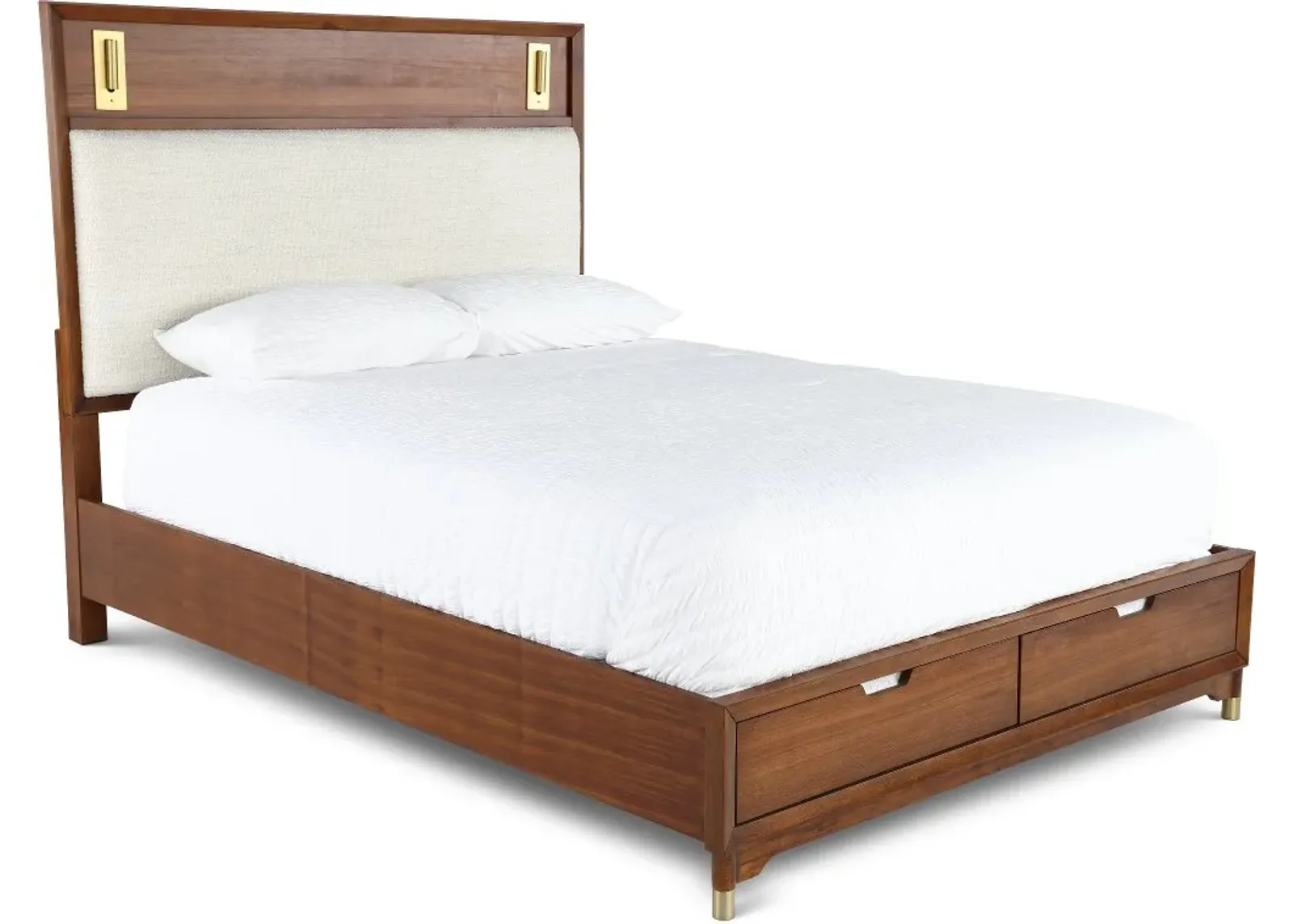 Margo Walnut Brown Queen Storage Bed