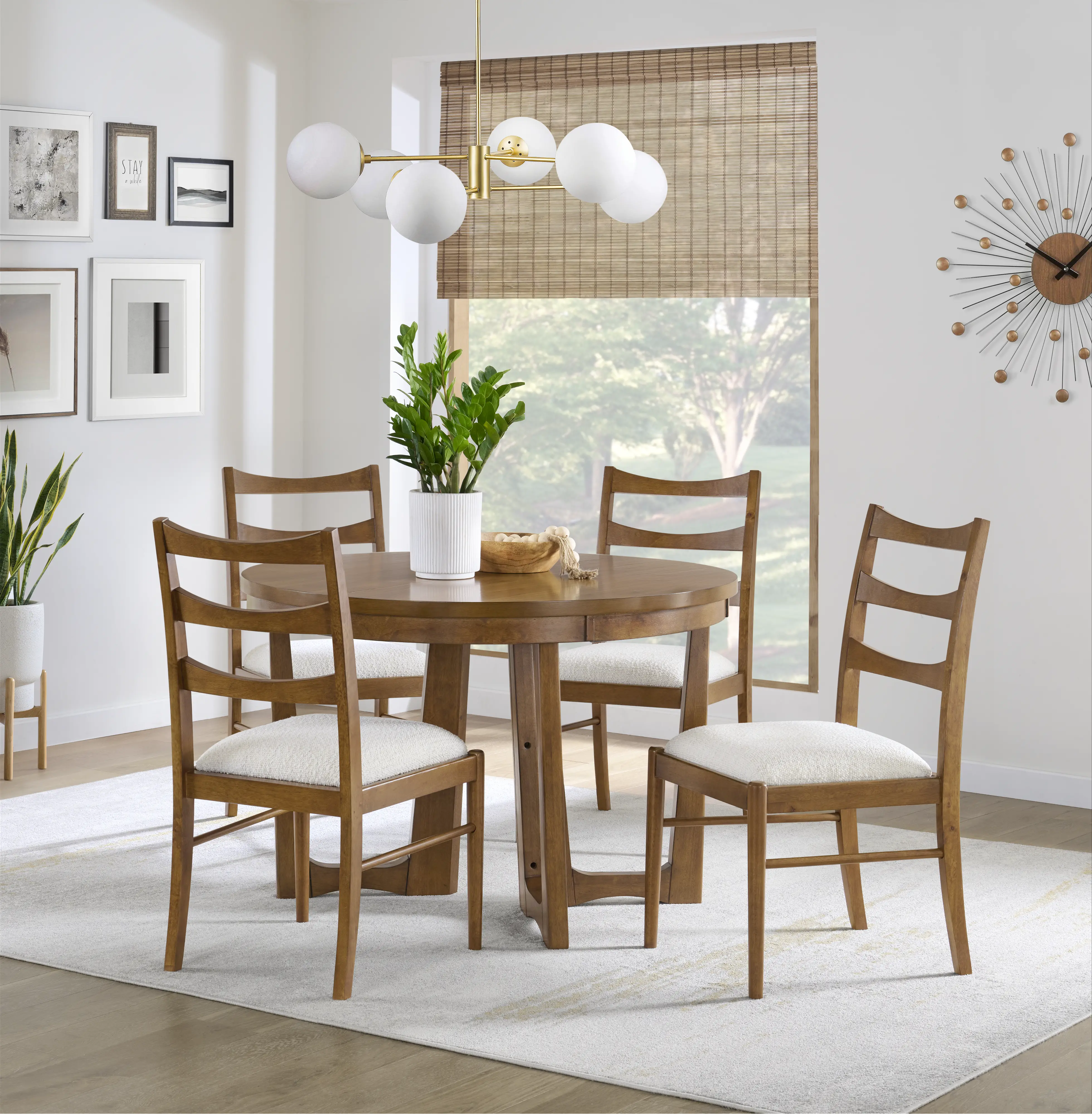 Margo Walnut Brown 5 Piece Dining Set