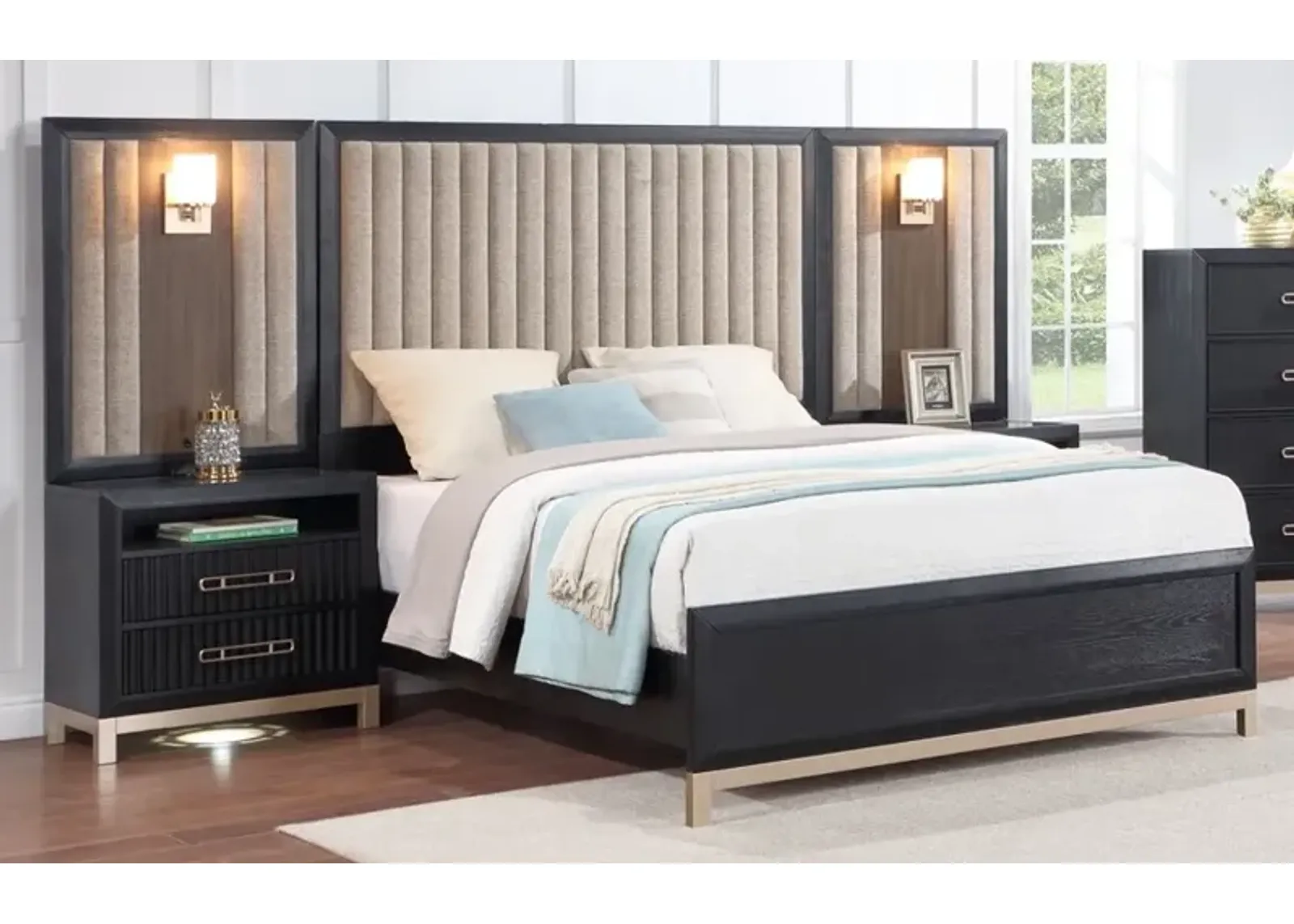 Charlotte Black and Khaki Queen Wall Bed