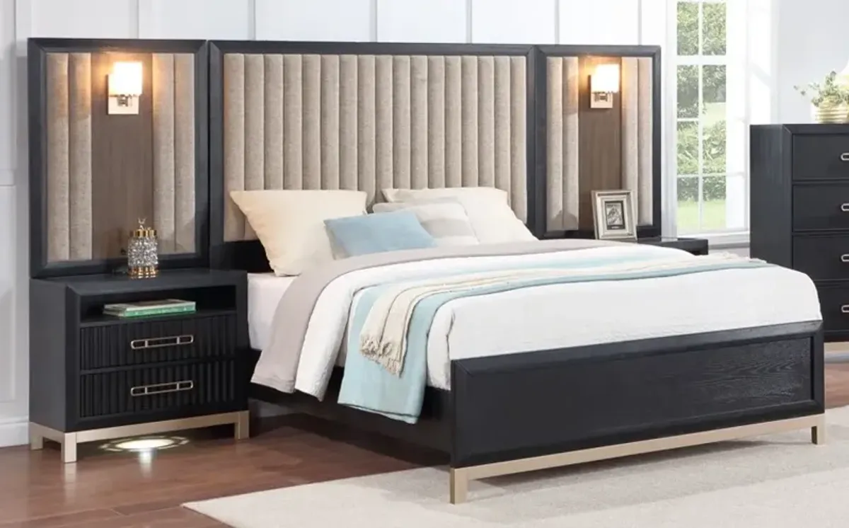 Charlotte Black and Khaki Queen Wall Bed