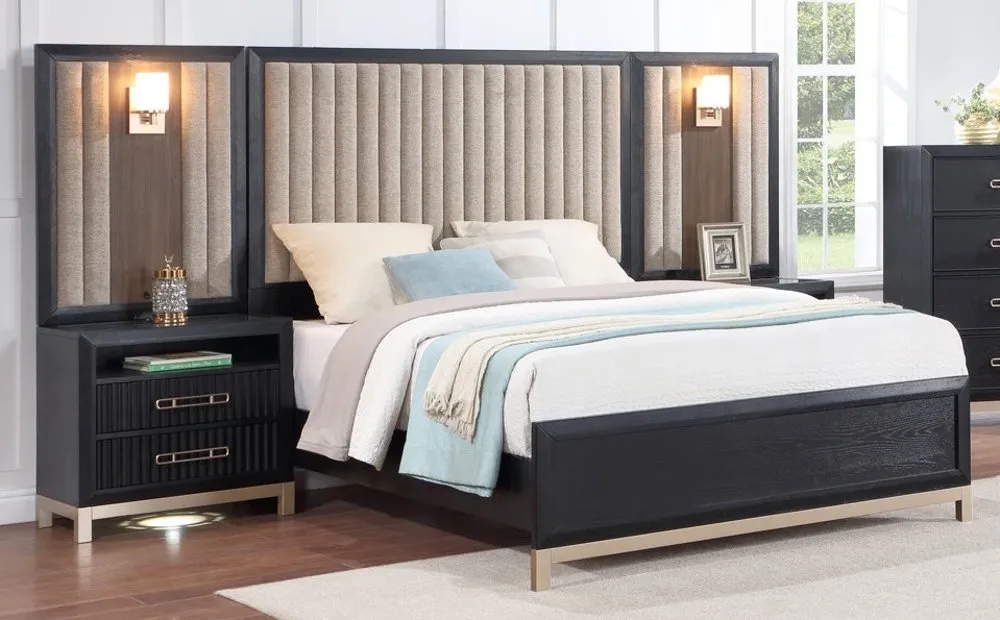 Charlotte Black and Khaki Queen Wall Bed