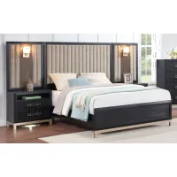 Charlotte Black and Khaki Queen Wall Bed