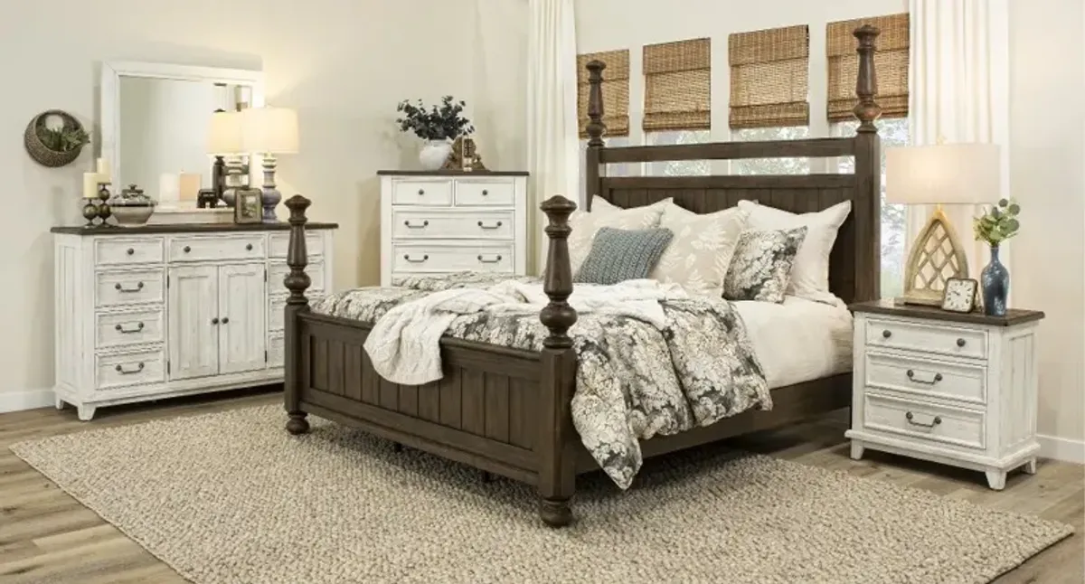 River Place White and Brown Dresser