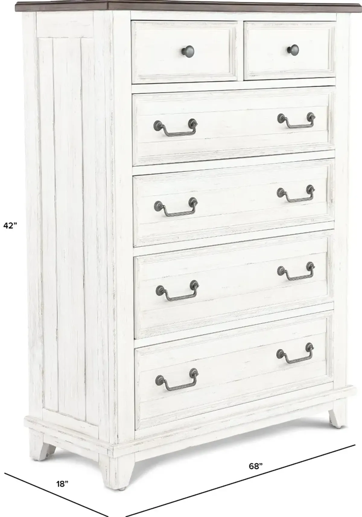 River Place White and Brown Dresser