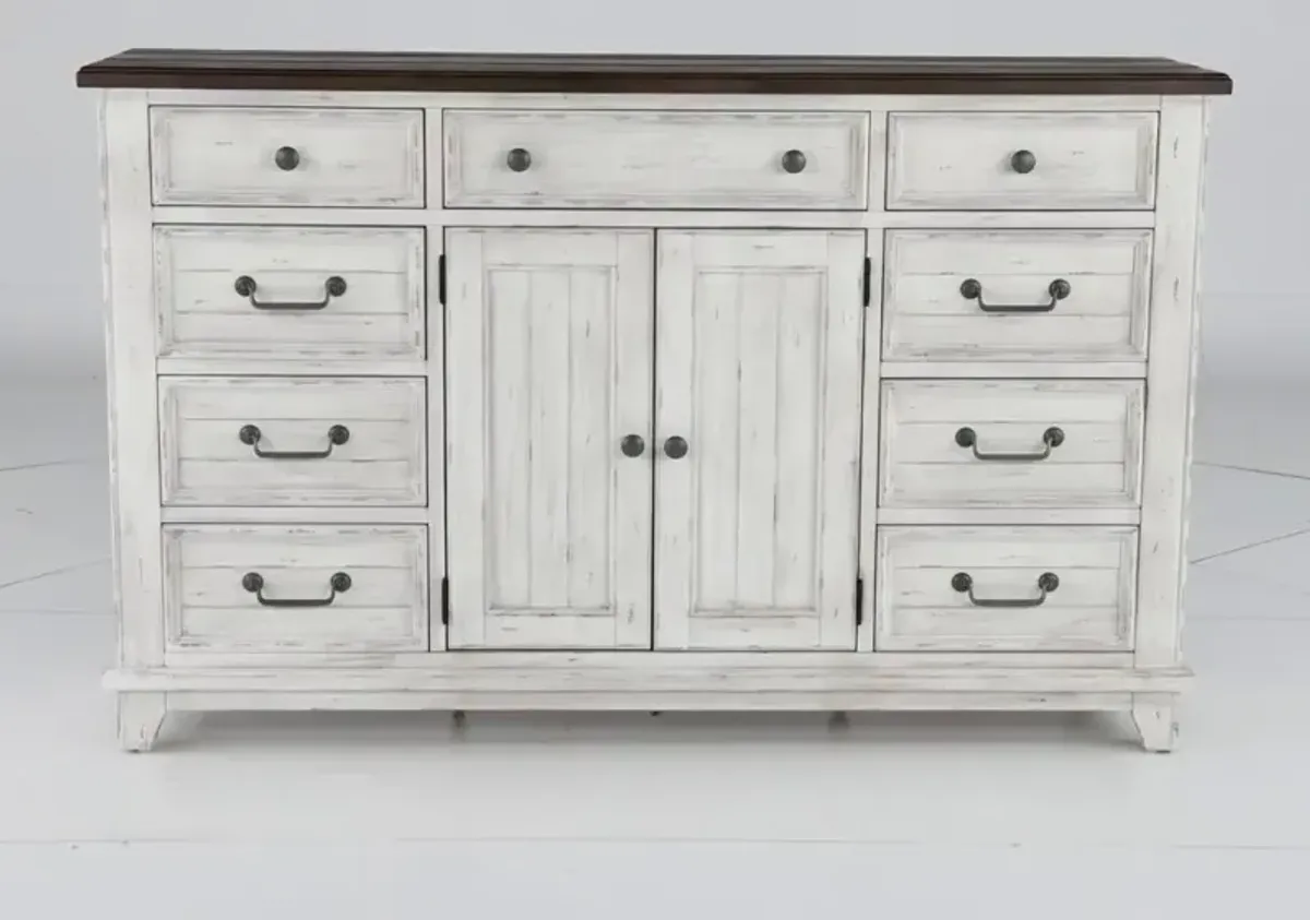 River Place White and Brown Dresser