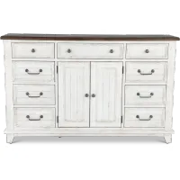 River Place White and Brown Dresser