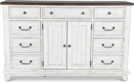 River Place White and Brown Dresser