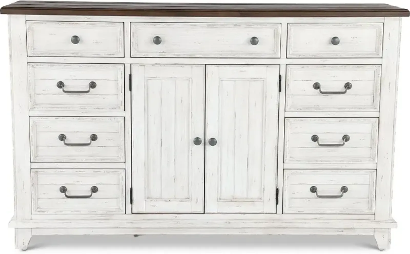 River Place White and Brown Dresser