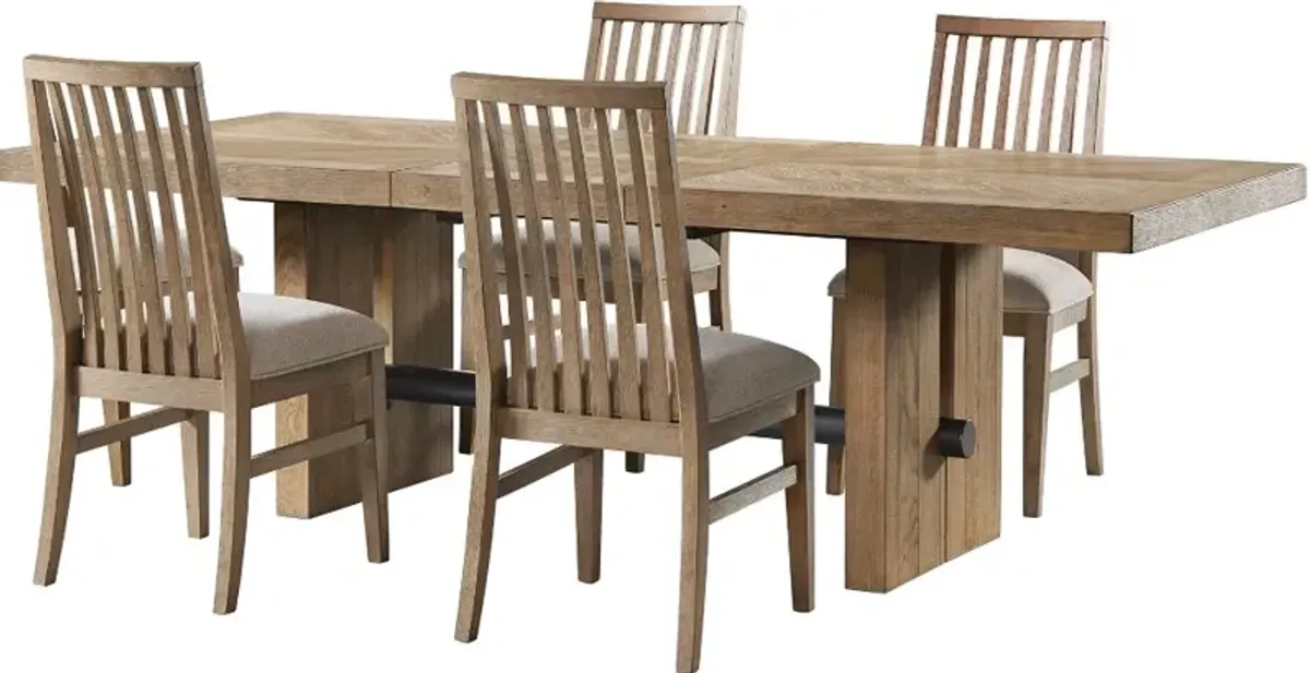 Loft Harbor Weathered Oak 5 Piece Dining Set