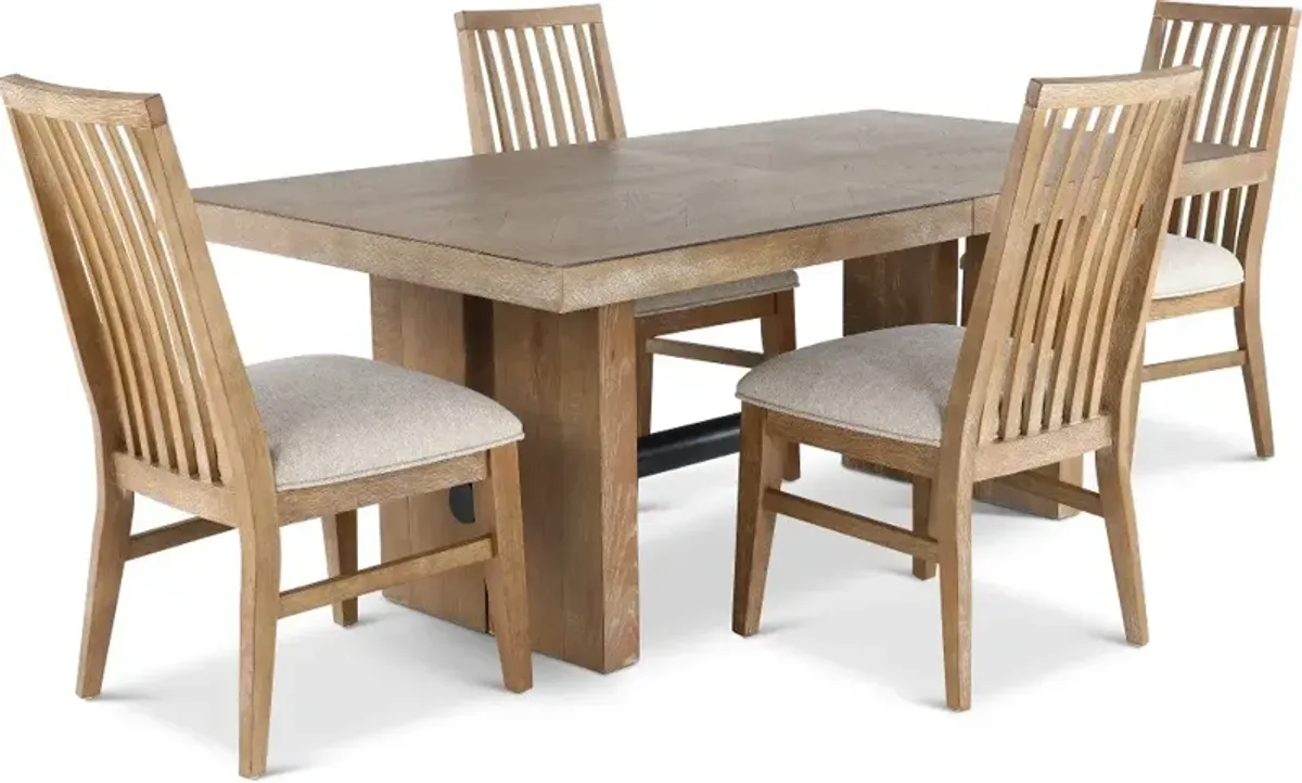 Loft Harbor Weathered Oak 5 Piece Dining Set