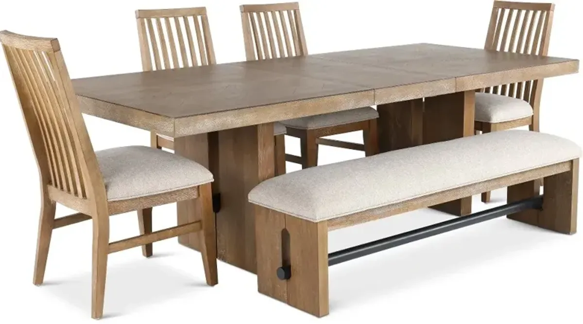 Loft Harbor Weathered Oak 6 Piece Dining Set