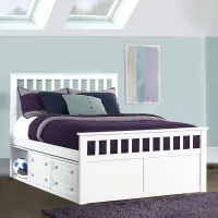 Marley White Full Captain's Bed with Storage