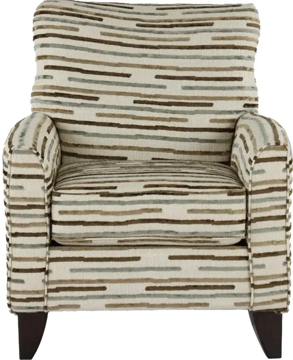 Raven Beige Striped Accent Chair