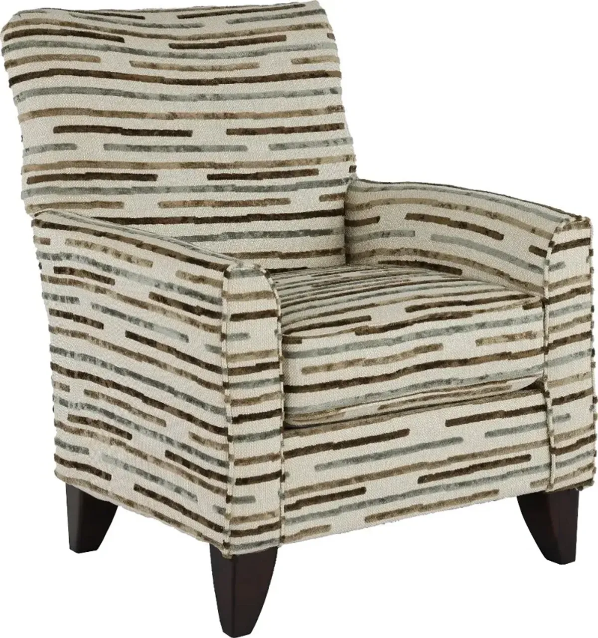 Raven Beige Striped Accent Chair